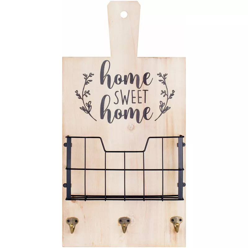 Cuelgallaves Adorno Pared Percha 3 Pomos Cuelgallaves Blanco 60x8x30cm 26988 - Blanco - Signes Grimalt barato