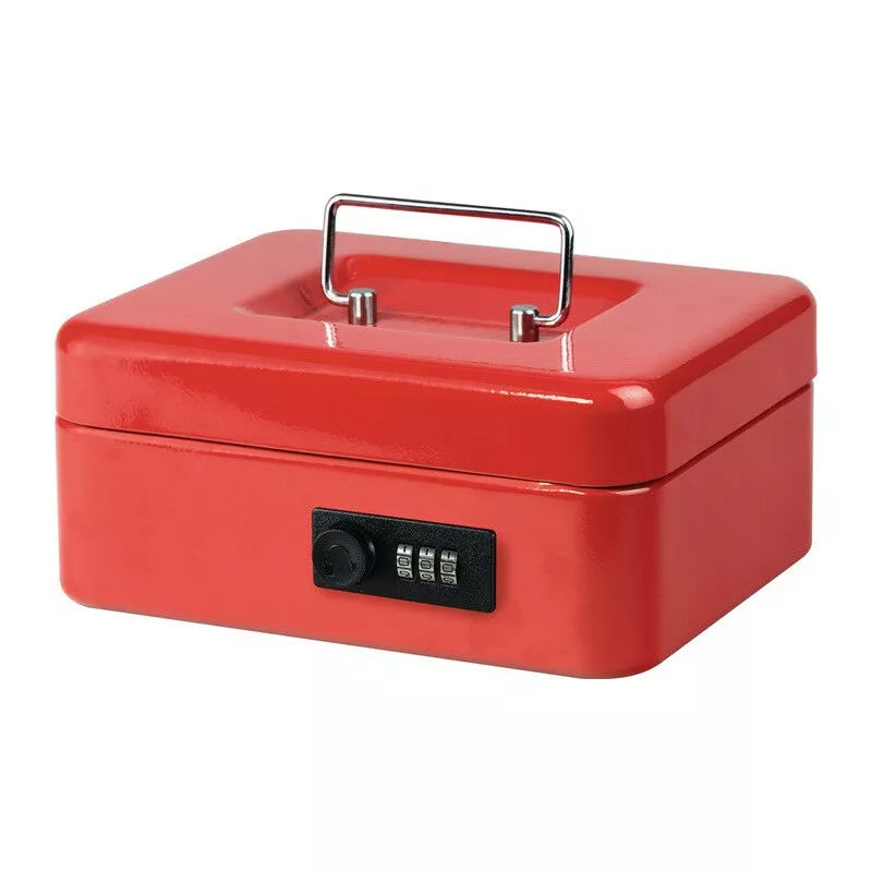 Dinero Caja Roja H90xB200xT160mm 1kg con cerradura de cilindro barato