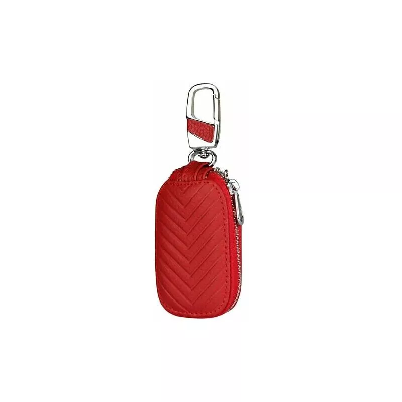 Dopa Estuche de cuero para llave de auto Estuche de cuero con llavero portátil y mini monedero Gancho de metal y cremallera Estuche protector para barato
