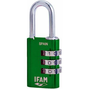 E3/87662 candado col COMBI30. verde. 30mm. arco Ø5mm. con combinación. Ifam barato