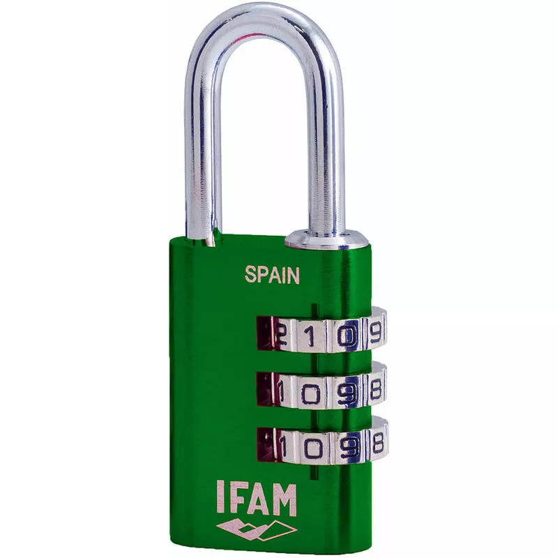 E3/87662 candado col COMBI30. verde. 30mm. arco Ø5mm. con combinación. Ifam barato