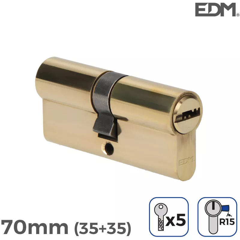 EDM - E3/85168 bombin laton 70MM (35+35MM) leva larga R15 con 5 llaves de seguridad incluidas barato