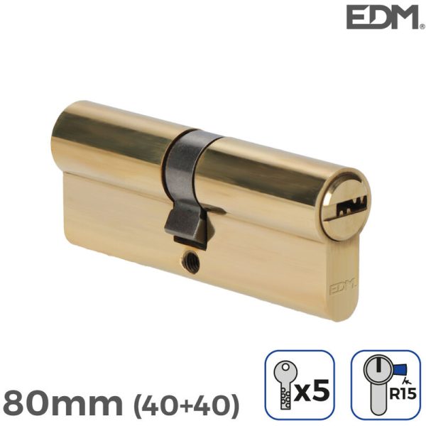 EDM - E3/85170 bombin laton 80MM (40+40MM) leva larga R15 con 5 llaves de seguridad incluidas barato