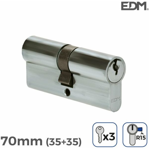 EDM - E3/85173 bombin niquel 70MM (35+35MM) leva larga R15 con 3 llaves incluidas barato