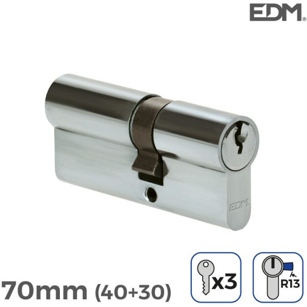 EDM - E3/85178 bombin niquel 70MM (40+30MM) leva corta R13 con 3 llaves incluidas barato