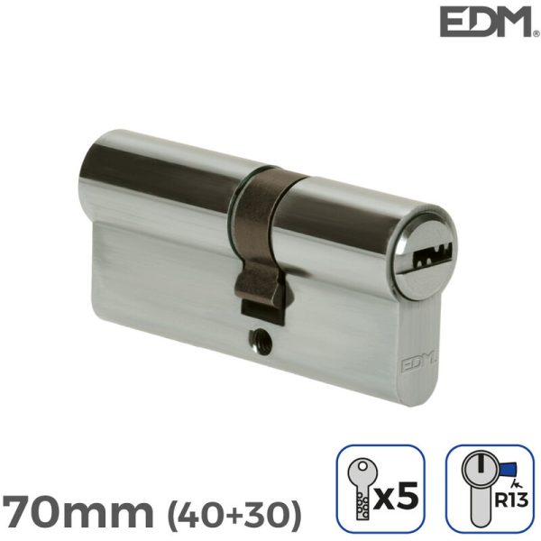 EDM - E3/85181 bombin niquel 70MM (40+30MM) leva corta R13 con 5 llaves seguridad incluidas barato