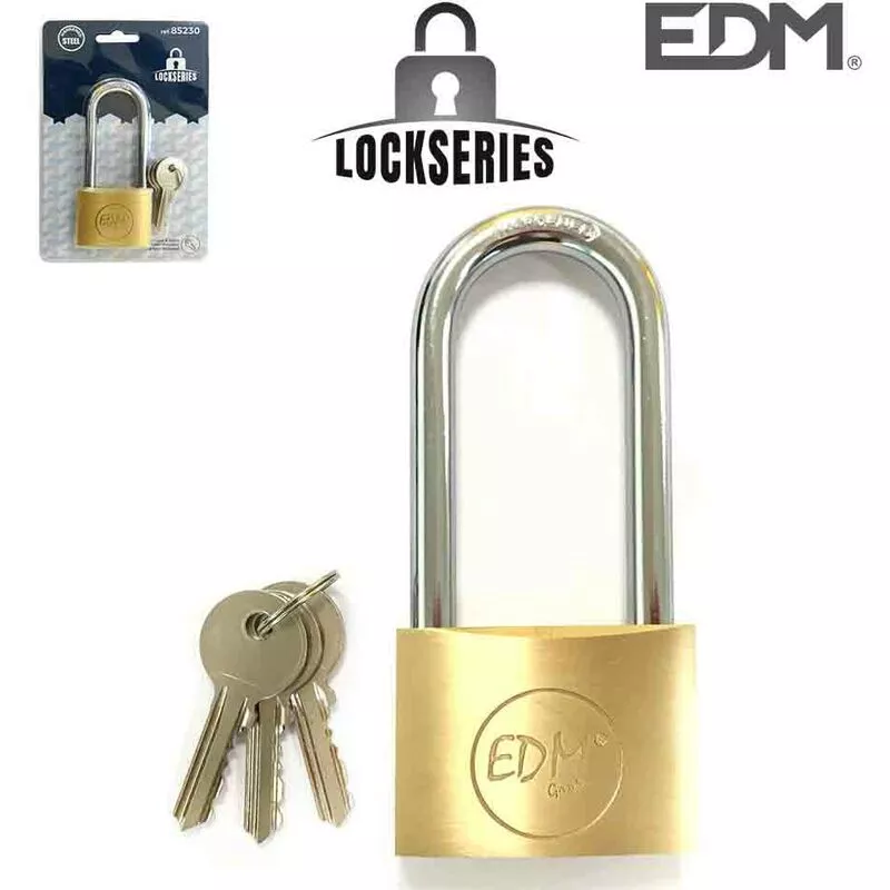 EDM - E3/85230 candado laton arco largo 50X80MM blister barato