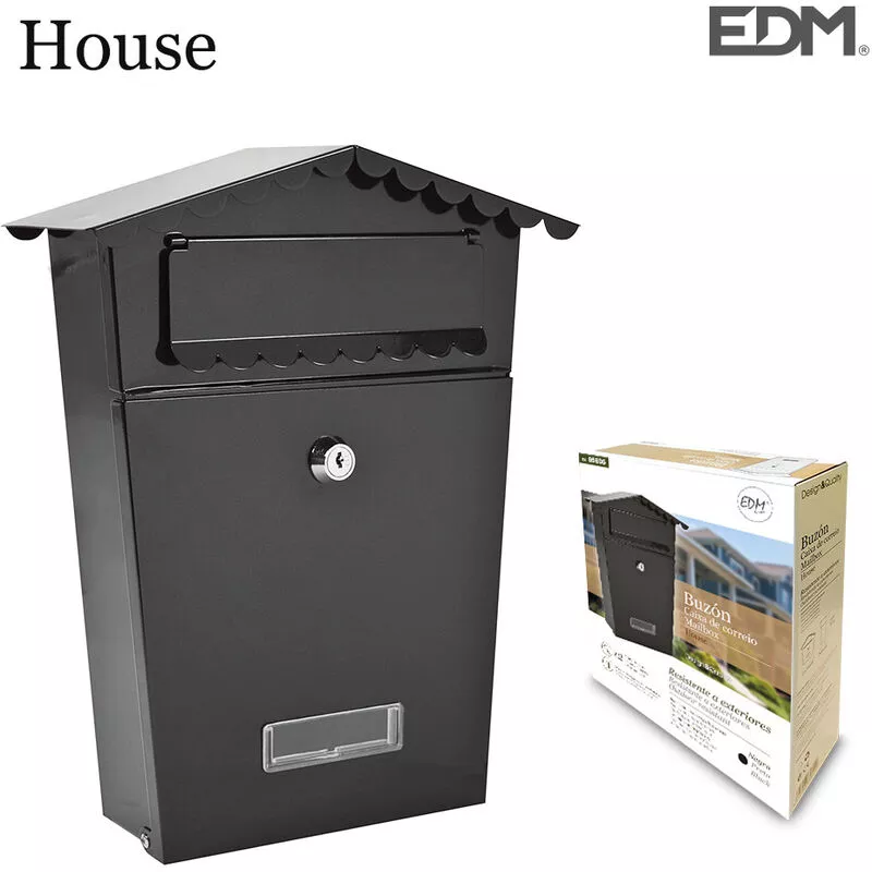 EDM - E3/85805 Buzon De Acero Modelo House Negro barato