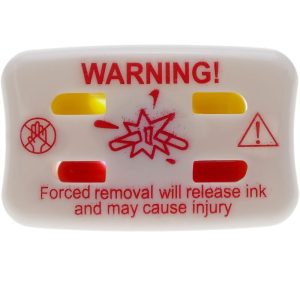 Etiqueta de seguridad antihurto blanca con depósito de tinta 45x28mm 25-pack - Prixprime barato