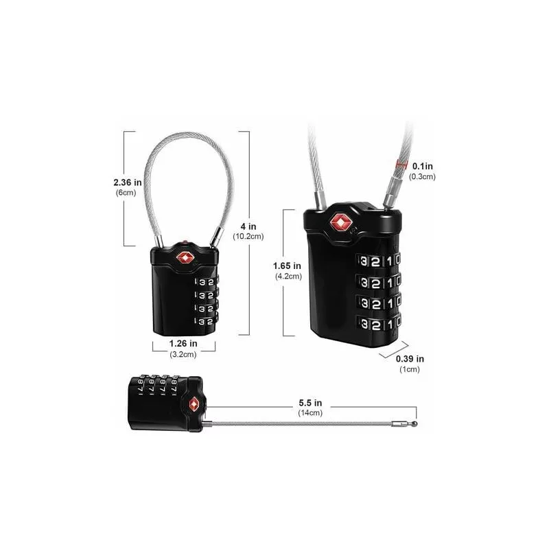 Ewema Candado de equipaje con código de 4 dígitos para candado de casillero de maleta de viaje para la universidad con advertencia de equipaje barato