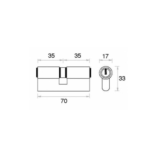 Fac - cilindro 71 mm. f laton 35X35 13.5 blister - fac barato