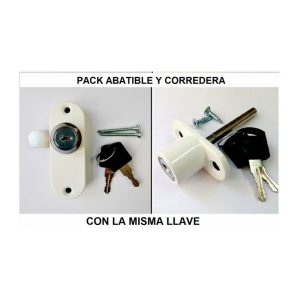 Ferpasa - Pack Cerradura Abatible y Corredera Misma llave blanco barato