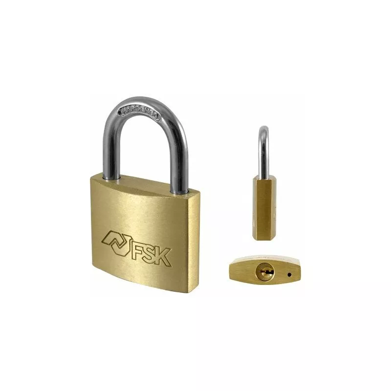 Ferrestock FSKCAN115 candado de seguridad de latón con arco corto endurecido