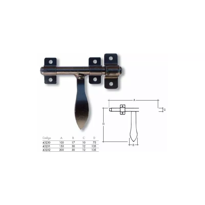 Flores Cortã ‰ S - Flores Cortés - Cerrojo 150 mm negro barato