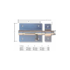 Flores Cortés - Cerrojo inoxidable 70 mms barato