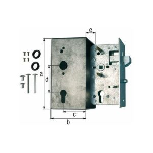GAH - Caja de cerradura din l / r dimensión A173xB95xC60mm dimensión e 30mm mandril 60mm barato