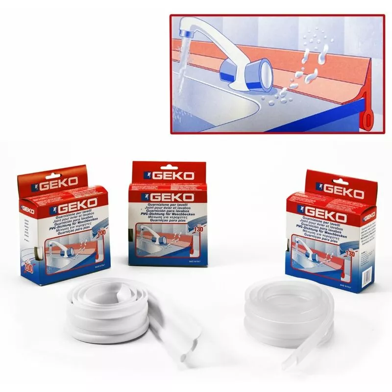 Geko - E3/47750 guarnicion pvc para lavabos - fregaderos blanco 130CM barato