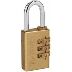Hermex - Candado latón de combinación - 28 mm barato