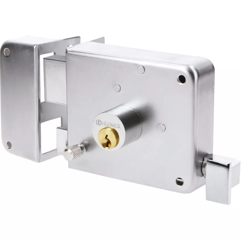 Hermex - Cerradura de sobreponer de cromo - Izquierda barato