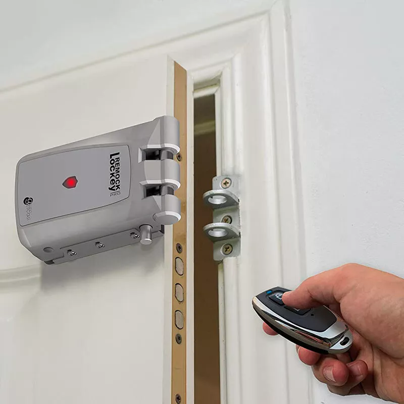 Herrajes Mengual - Cerrojo Remock Lockey Pro bl 4 Mandos+pilas+adapt .Cristal Blanco - Blanco barato