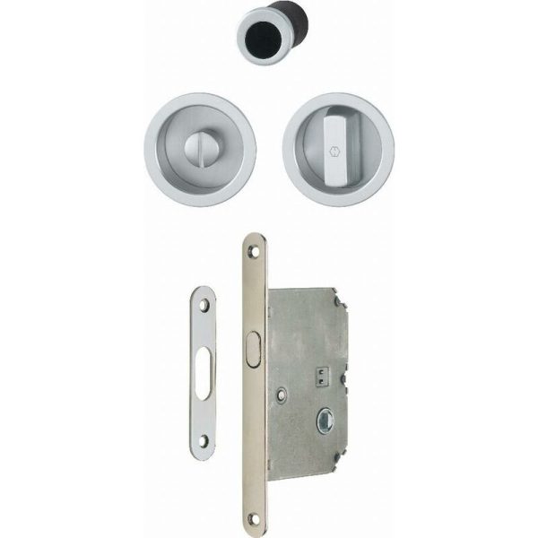 Hoppe - Juego completo para 1 puerta corredera 4920 wc redondo aluminio cromo satinado F94-1 - 3948032 barato