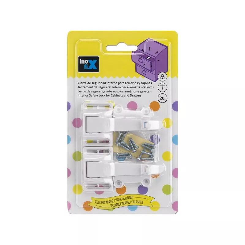 Inofix - Cierre seguridad interno armario y caj�n Blanco 2 unidades 5107 barato