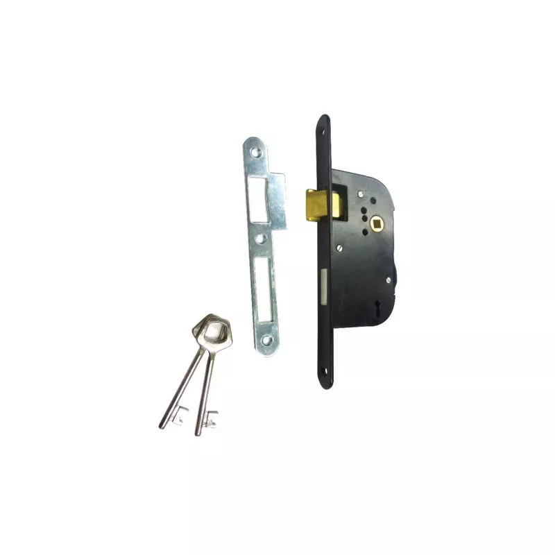 JPM - Cerradura de embutir 4 ranuras Clave l Negro eje 40 - con cerradero - 290500-02-11 barato