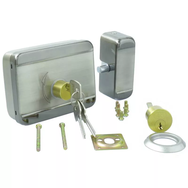 Jandei - Cerradura sobreponer Electro mec·nica con Llaves 12V fuerza 800kg (tres llaves incluidas) barato