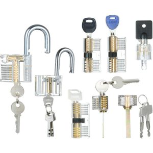 Juego de candados de práctica visible de 8 piezas