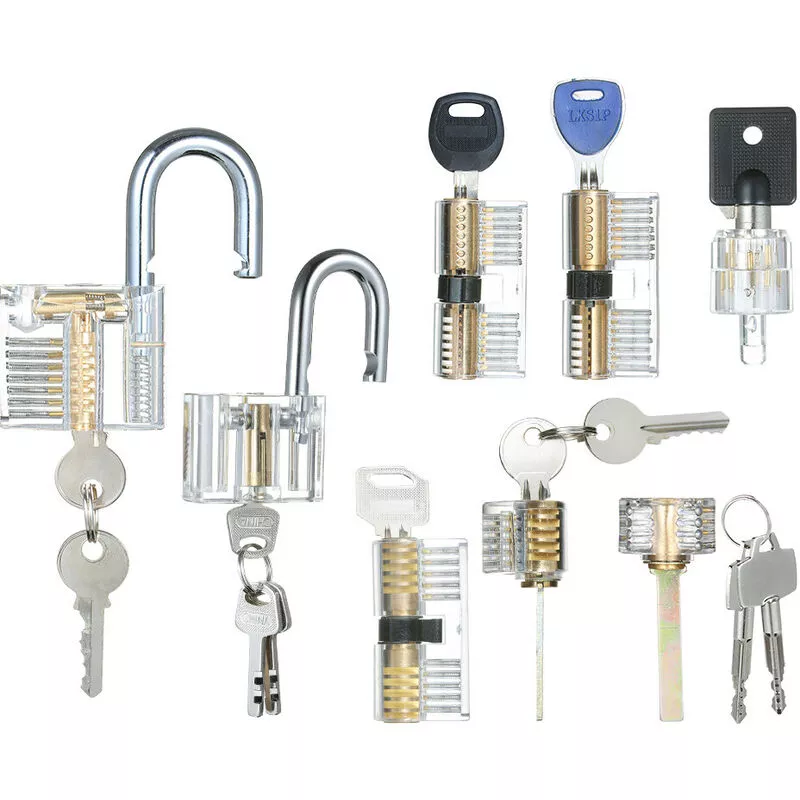 Juego de candados de práctica visible de 8 piezas