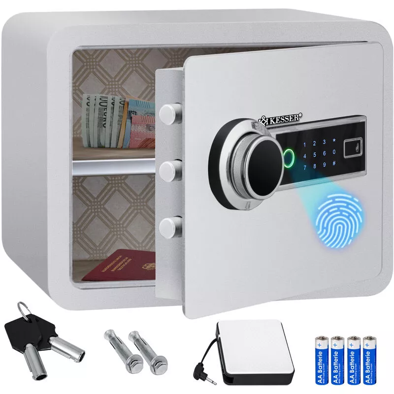 KESSER® Electr. Caja fuerte con huella dactilar Incluye Caja de la batería Caja fuerte electrónica 3 cerraduras de doble perno Caja fuerte de pared barato