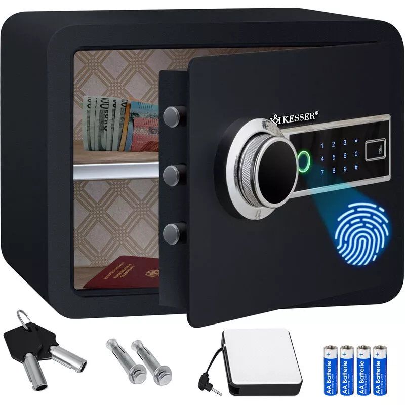 KESSER® Electr. Caja fuerte con huella dactilar Incluye Caja de la batería Caja fuerte electrónica 3 cerraduras de doble perno Caja fuerte de pared barato