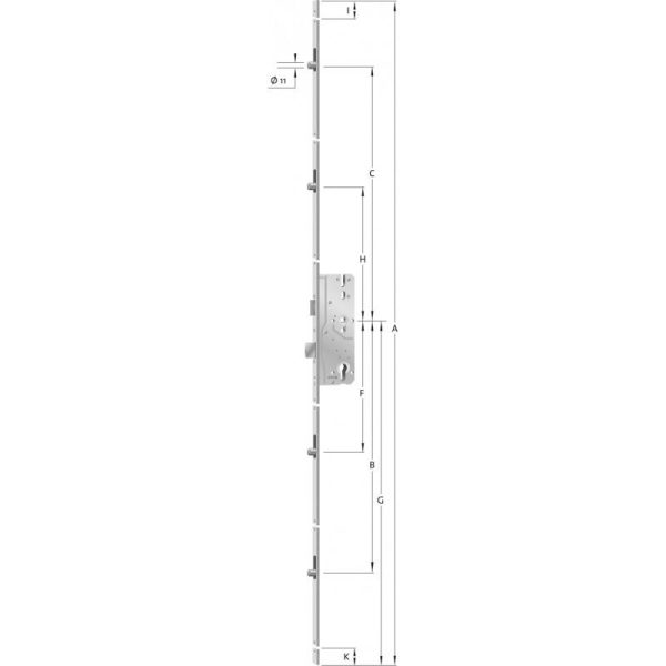 KFV - Cerrojo de puerta As 8092K - brillante galvanizado 2030mm barato