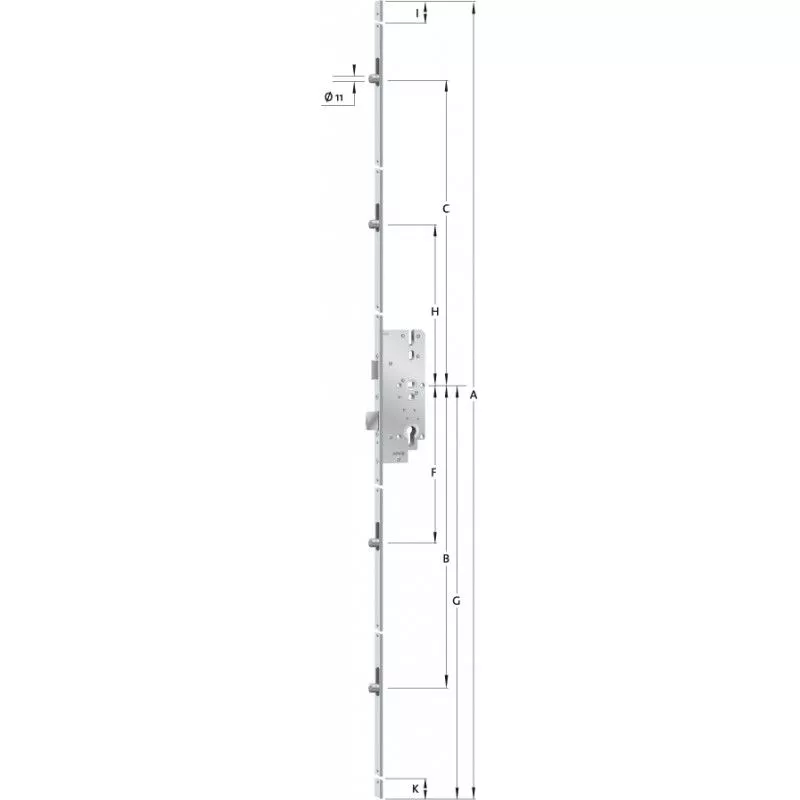 KFV - Cierre múltiple para puerta Nr.8772F Galvanizado barato