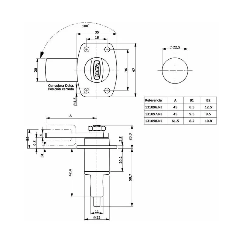Keya - Cerradura Para Candado Cromada Madera Derecha barato