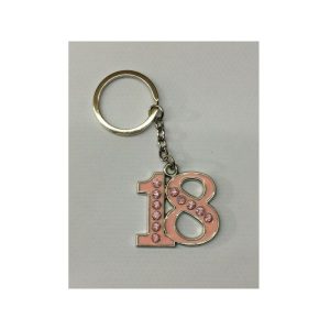 Keychain 18 años de cumpleaños Gadget Gadget Fiest Gift Decimocuana - Rosa barato