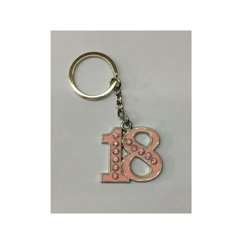 Keychain 18 años de cumpleaños Gadget Gadget Fiest Gift Decimocuana - Rosa barato