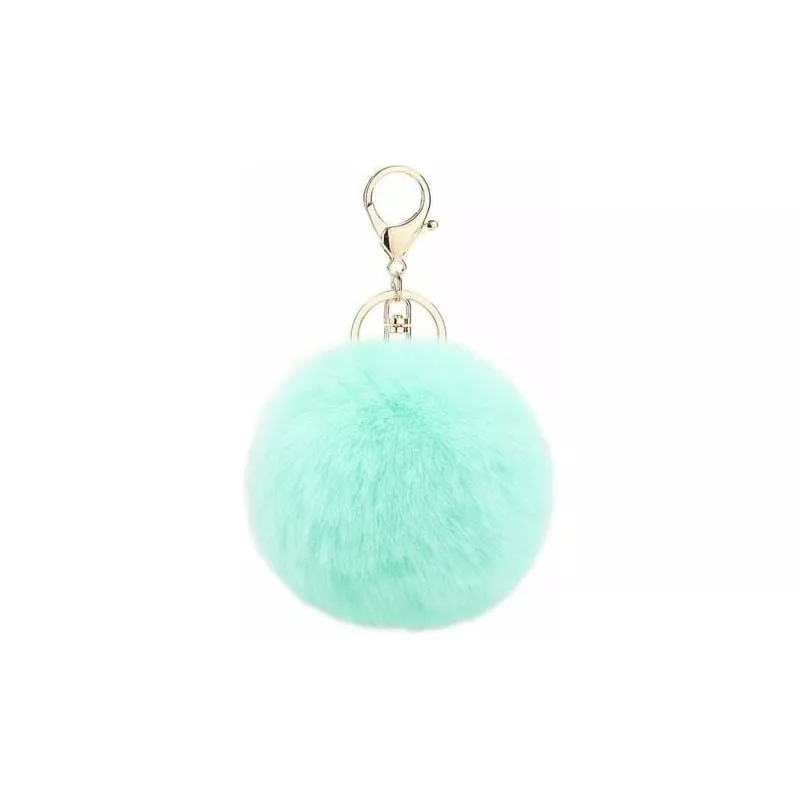 Kieha - Llavero con colgante de bola de piel sintética (verde)