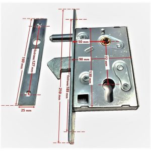 Klose Besser - Cerradura con Gancho de Embutir. Acero Galvanizado. Eje de 50 mm y Eje de 60 mm. Se suministra sin cilindro. 50 mm barato