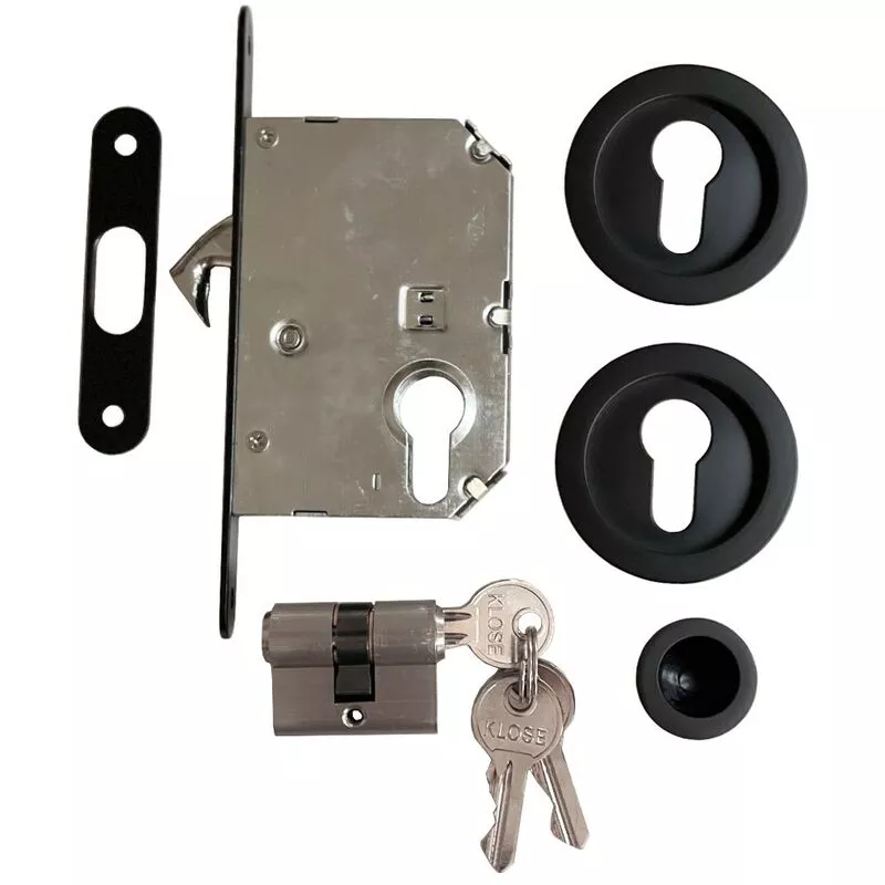 Klose Besser - Cerradura de Rodillo con Cilindro - Negra- y con Accesorios . barato