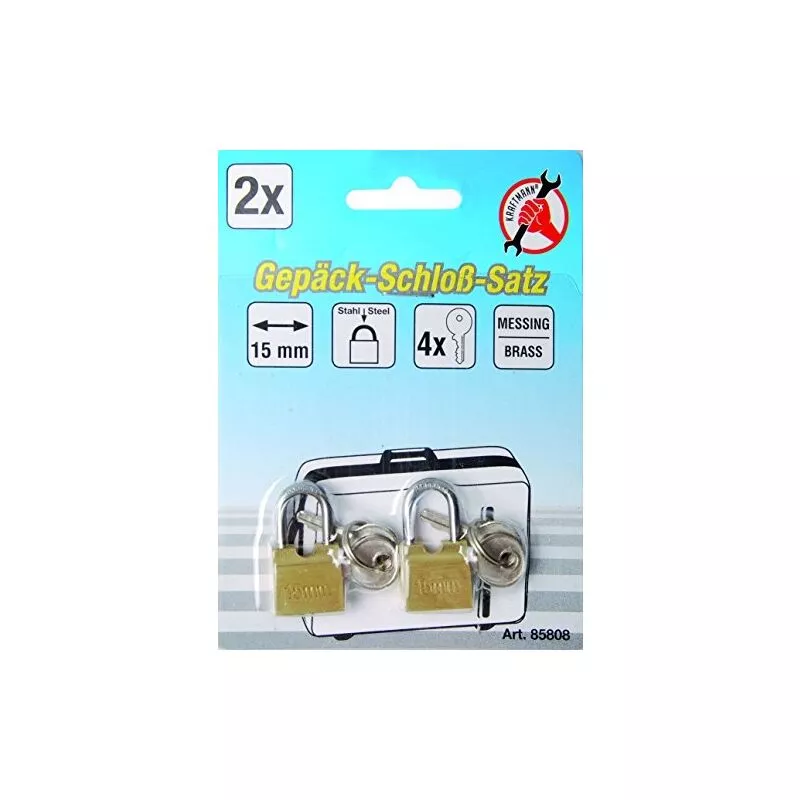 Kraftmann - bgs diy 85808 juego de candados para maletas 15 mm 2 piezas barato