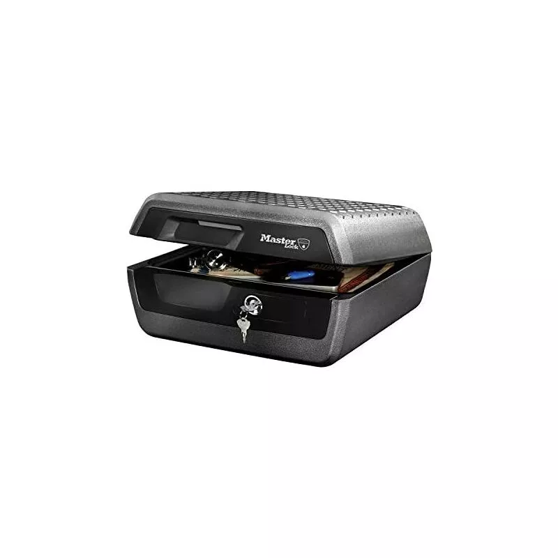 LCFW30100 Caja Fuerte Portatil Ignifuga y Impermeable con Llave Large Adecuada para A4 Documentos