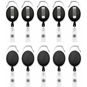 LYCXAMES -- 10 mosquetones para tarjetas de identificación con carretes con clip para cinturón con clips para sujetar insignias barato