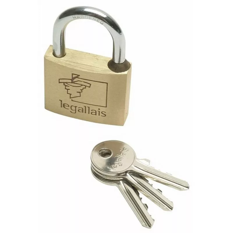 Legallais 632016 - Candado con llave cuerpo latón con maneta acero cromado Anchor - amarillo barato