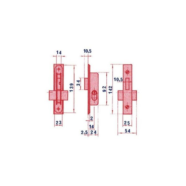 Lince - Cerradura Metalica Embutir 23X14Mm 5552 Niquel Picaporte barato