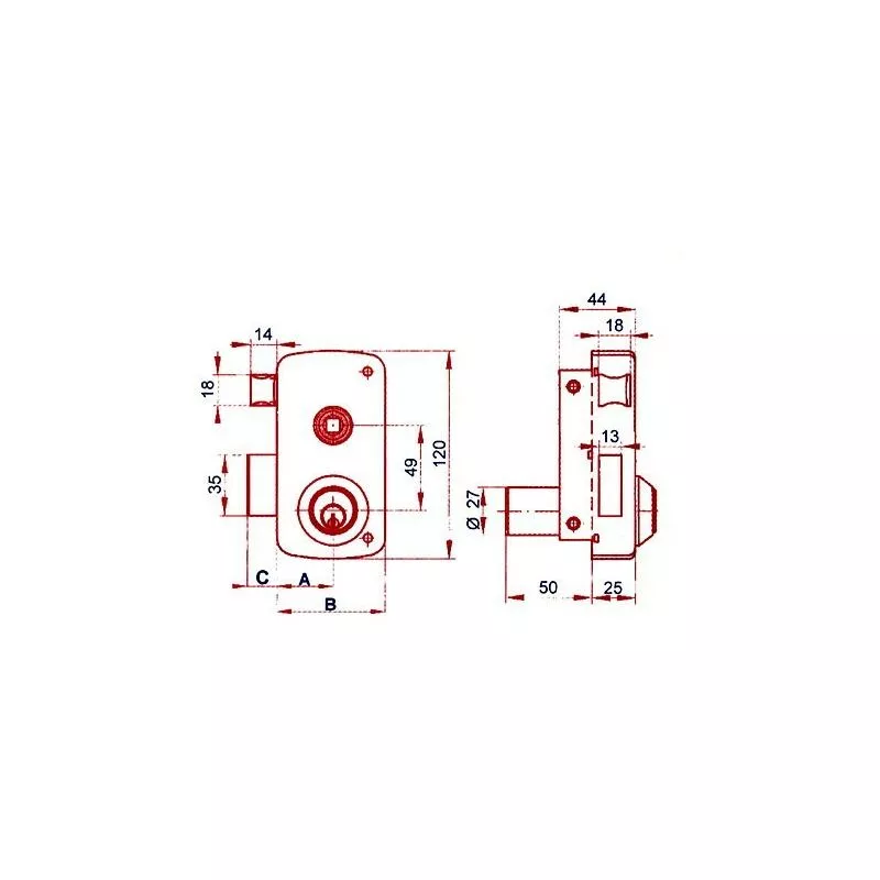 Lince - cerradura sobreponer 5056B 70 he iz. barato