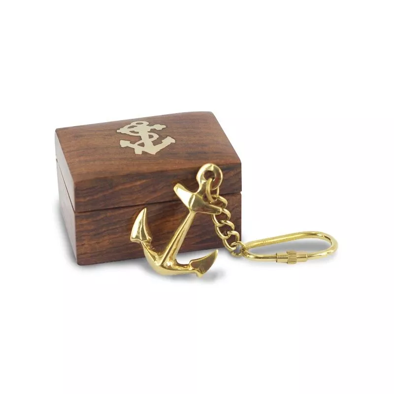 Llavero Decoracion Llavero Ancla Con Caja Nautico Dorado 5x6x4cm 79157 - Dorado - Signes Grimalt barato