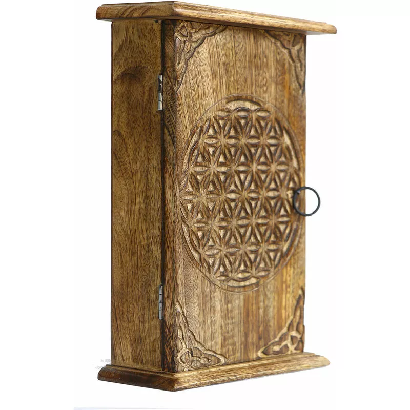 Llavero Decoracion Llavero Madera Mosaico Bandejas Marrón 8x18x27cm 24035 - Marrón - Signes Grimalt barato