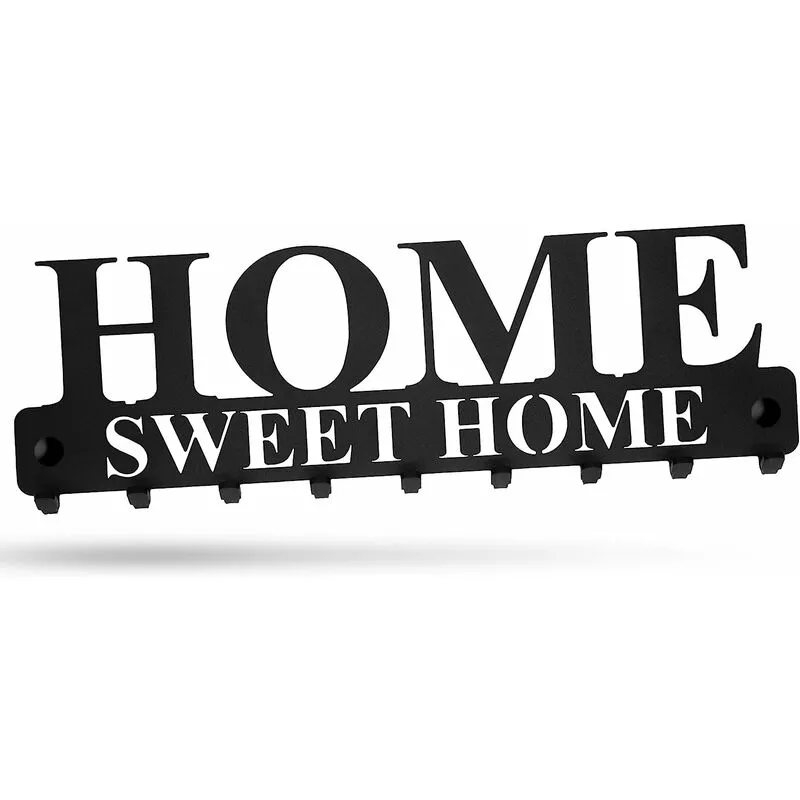 Llavero de pared "Home Sweet Home" con 9 ganchos – Gancho para chaquetas
