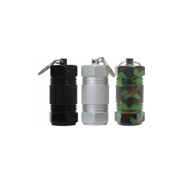 Llavero grande de aluminio resistente al agua pastillero negro + plata + camuflaje - 3 piezas lylm barato